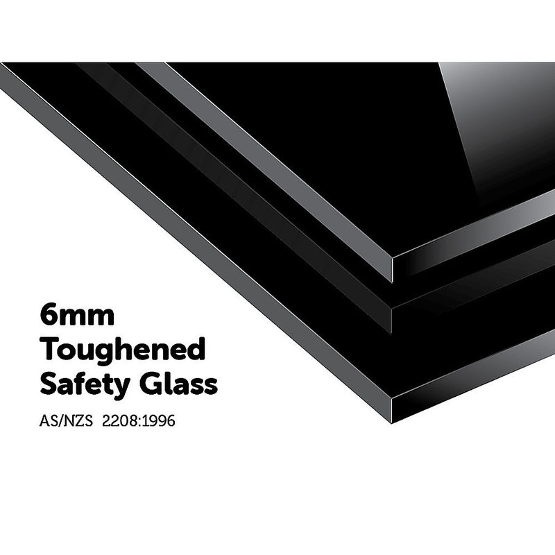 Toughened 60cm x 75cm Black Glass Kitchen Splashback