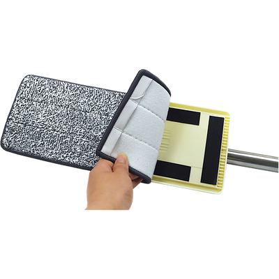 4x Microfiber Pads Flat Mop Bucket Kit 360 Rotating Self Wash Cleaning